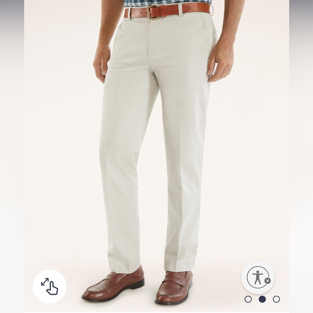 Men’s Brooks Brothers Pants in Stone. Advanced Chino Milano (Slim) Fit. W32 L32